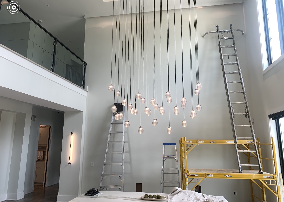 Great room prep with premium ladder and coverage